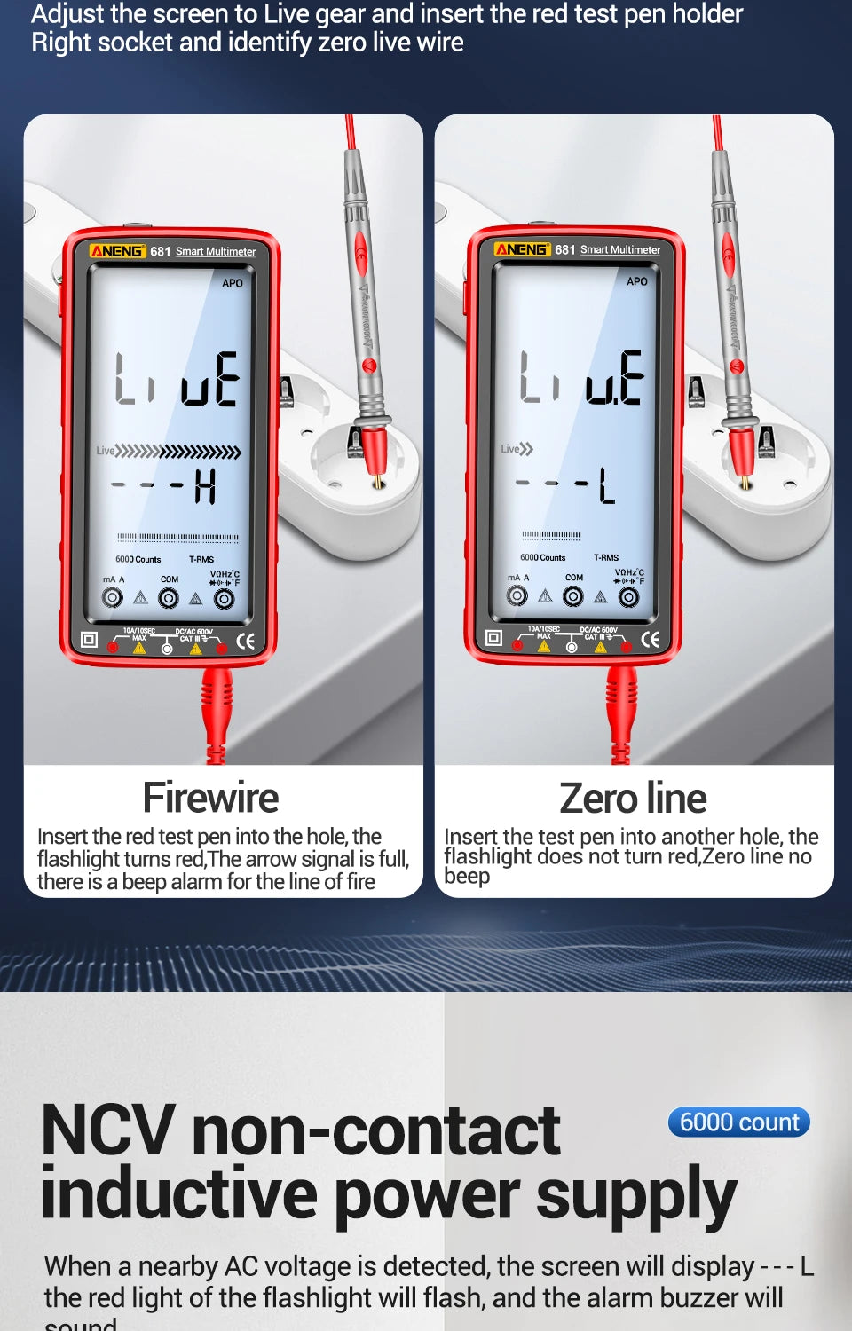 ANENG 681 Rechargeable Digital Multimeter Tester