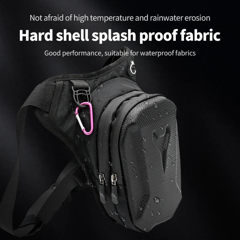 Ride hands-free with this waterproof drop leg bag!