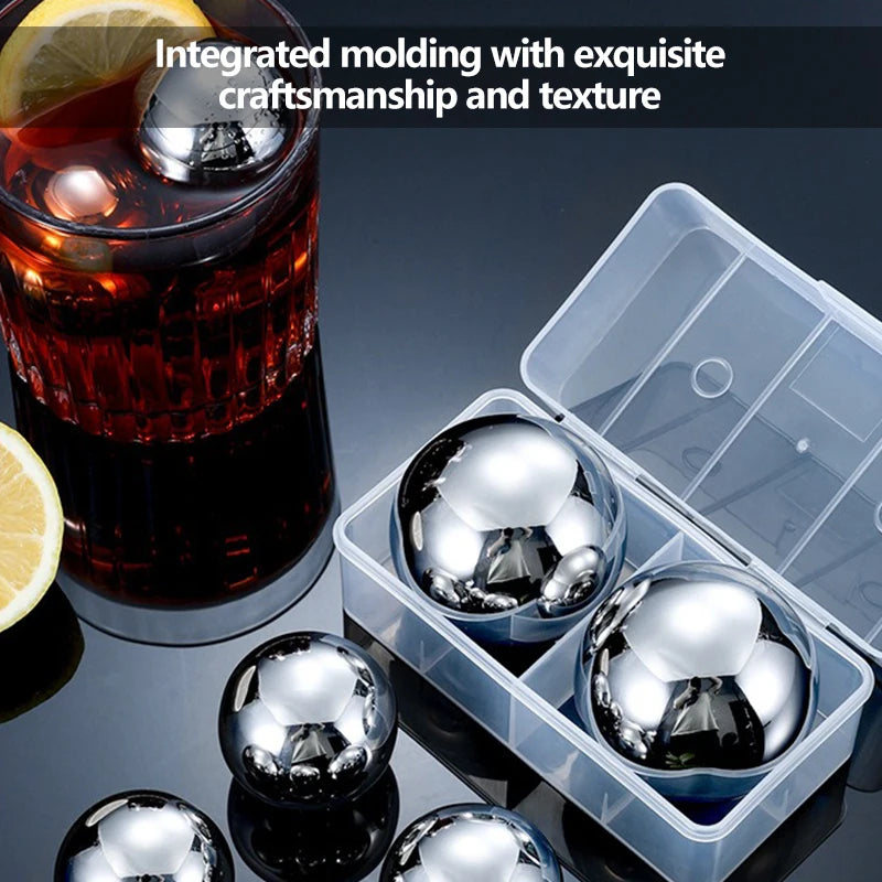 Reusable Stainless Steel Ice Cubes – Set of 2/4/8