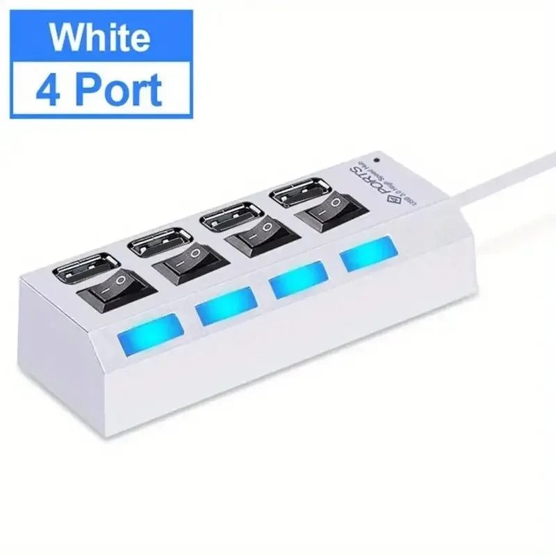 High-Speed 4/7-Port USB 2.0 Hub Splitter - Clickilix