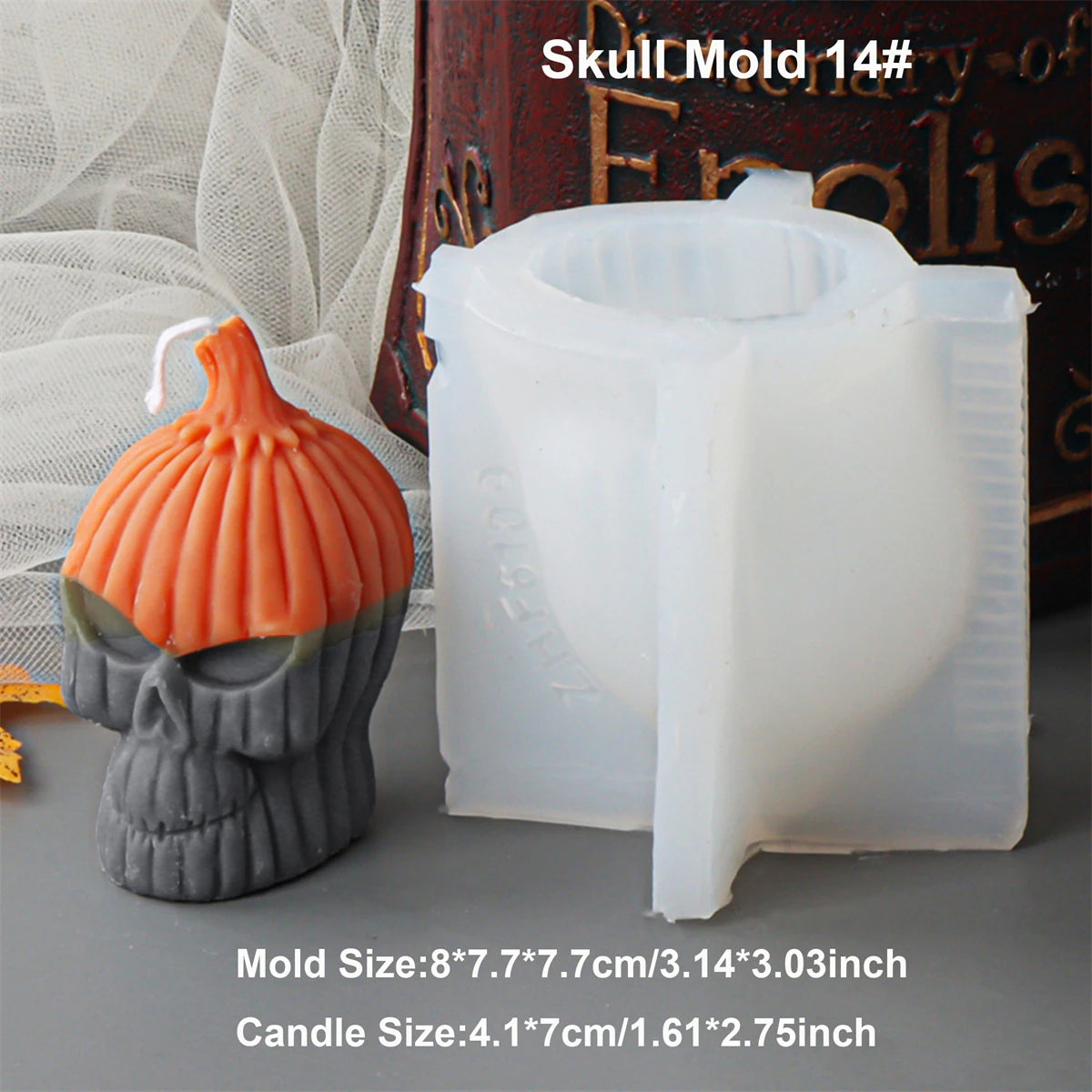 3D Skull & Pumpkin Candle Silicone Mold