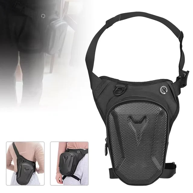 Ride hands-free with this waterproof drop leg bag!