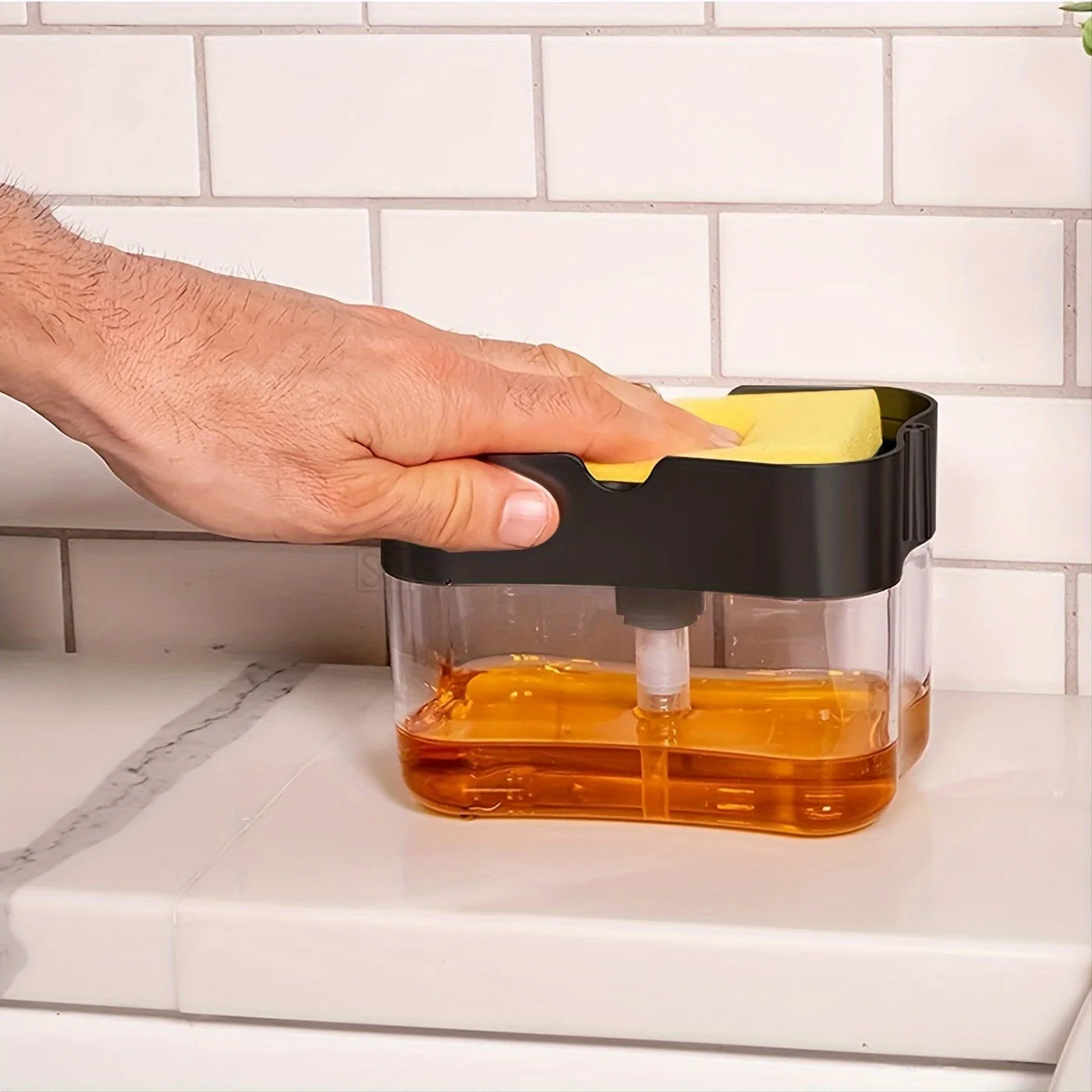 2-in-1 Kitchen Soap Dispenser with Sponge Holder