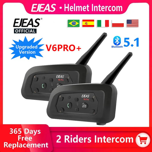 EJEAS V6 Pro+ Bluetooth Motorcycle Intercom