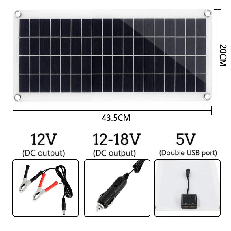 300W Solar Panel Kit 12V USB with 10-60A Controller