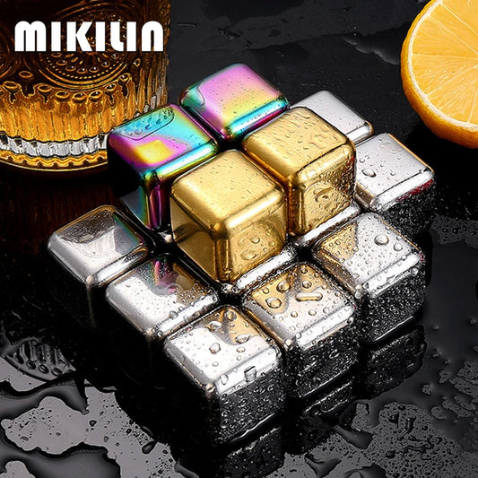 Reusable Stainless Steel Whiskey Ice Cubes Set