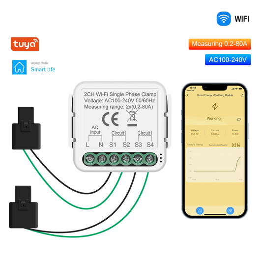 Smart WiFi Power Meter Clamp – Solar Ready