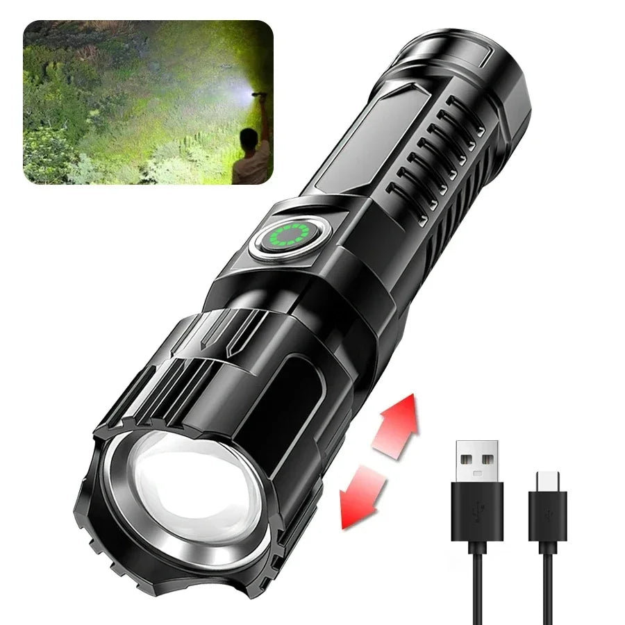 2000LM Tactical LED Flashlight USB Rechargeable