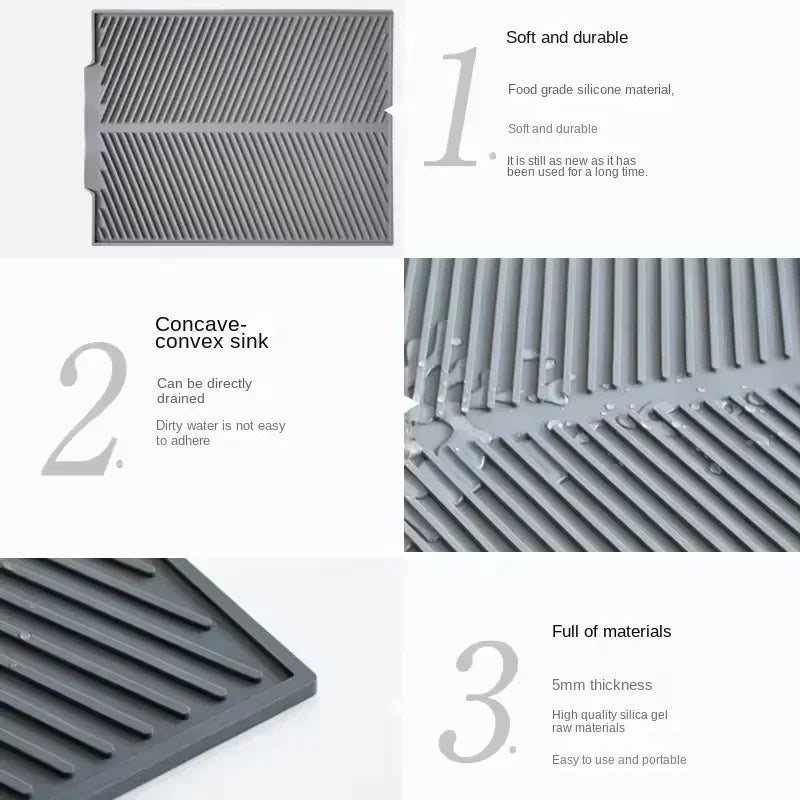 Silicone Anti-Slip Drain Pad for Kitchen Use