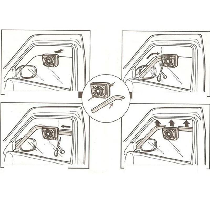 Solar Powered Car Window Exhaust Fan Cooler