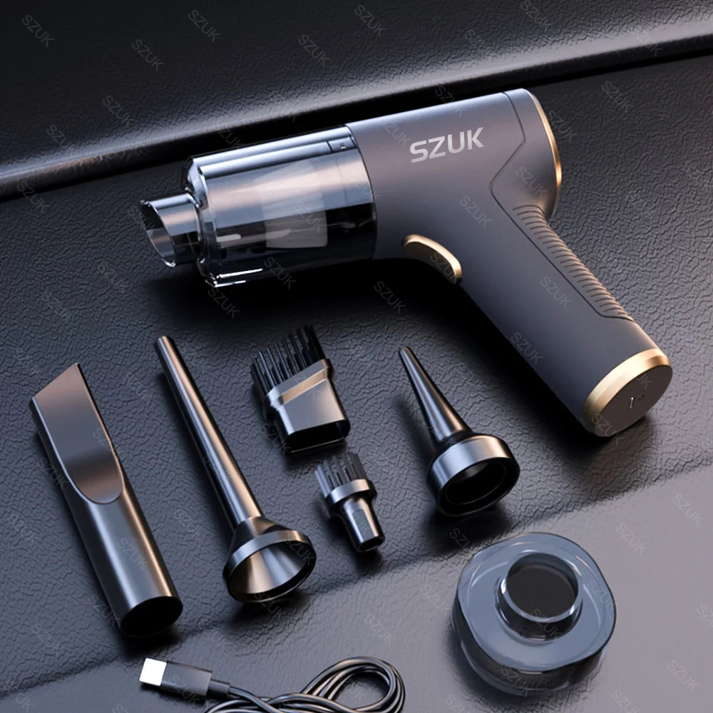 SZUK 98000PA Mini Car Vacuum Cleaner – Wireless & Powerful