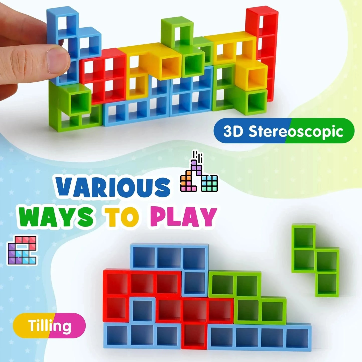 Balance Stacking Tetra Tower Block Game for Kids