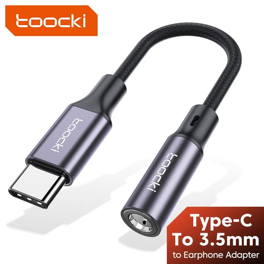USB Type C 3.5 Jack Earphone Adapter USB C to 3.5mm Headphones AUX Audio Cable