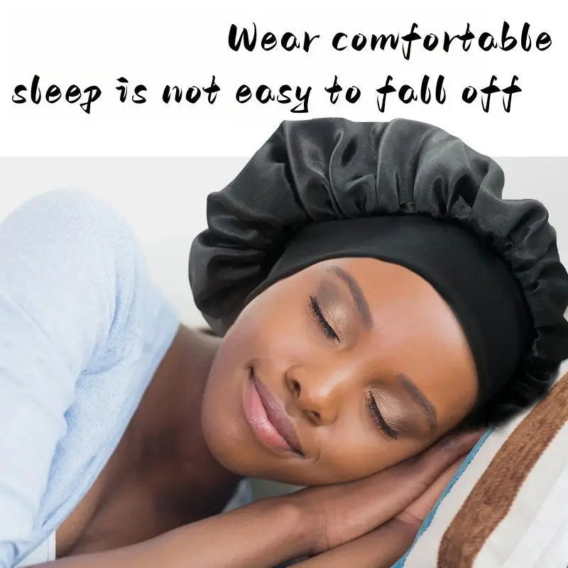 Silk Nightcap for Women with Wide Brim