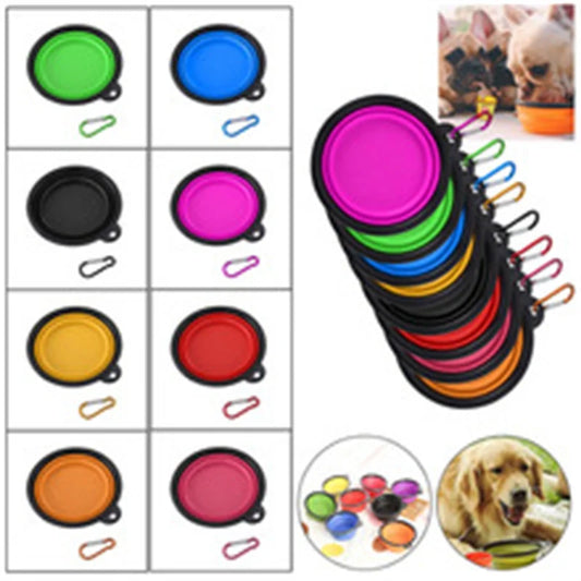 Collapsible Silicone Pet Bowl with Carabiner Clip