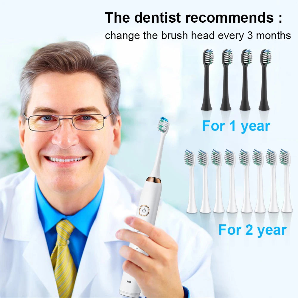 Sarmocare S100 Smart Sonic Toothbrush – 8 Brush Heads