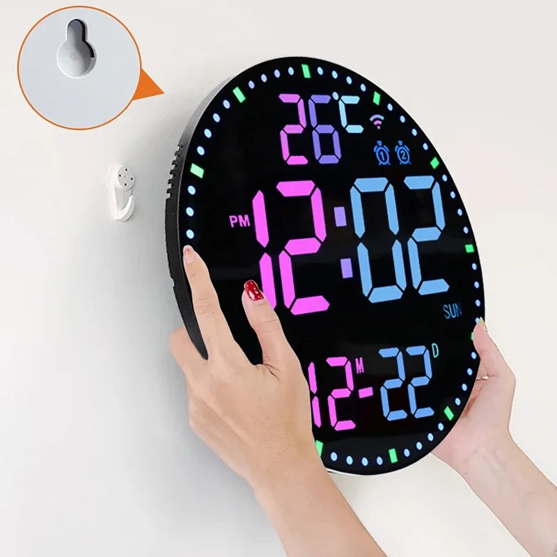 Smart WiFi LED Wall Clock with Alarms