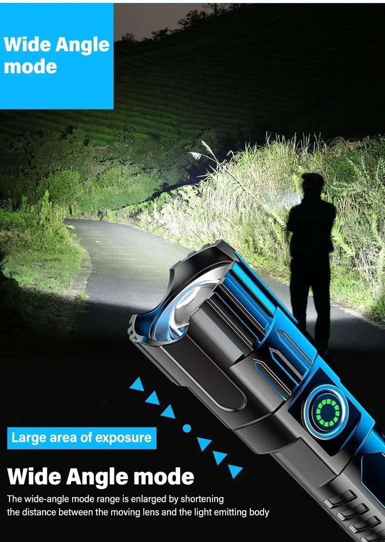 2000LM Tactical LED Flashlight USB Rechargeable