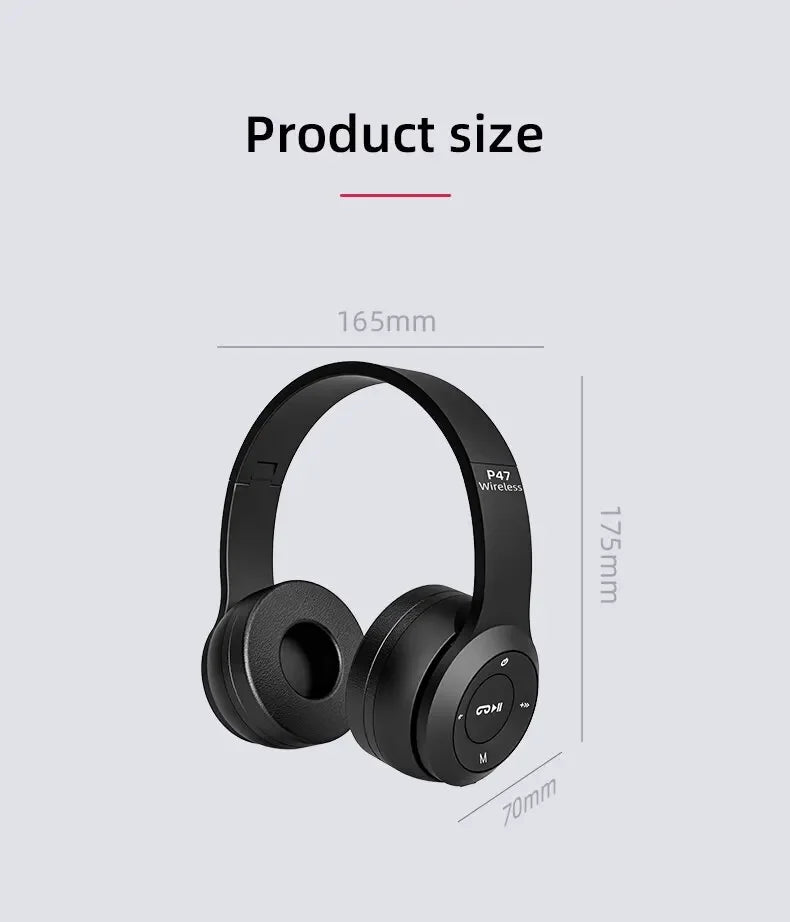 Stereo P47 Headset 5.0 Bluetooth Headset Folding Wireless