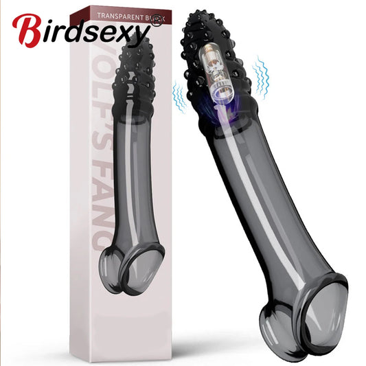 Reusable Penis Extension Sleeve with Vibrator