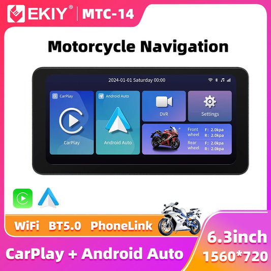 EKIY 6.3" Wireless CarPlay Android Auto GPS