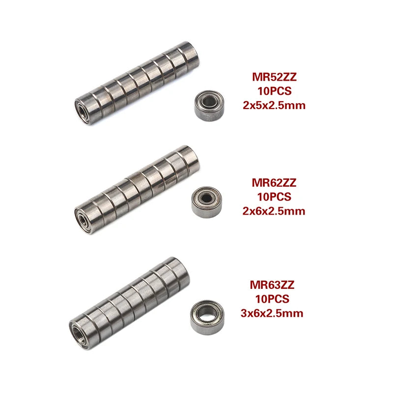 10PCS Mini Skateboard Bearings Assorted Sizes - Clickilix