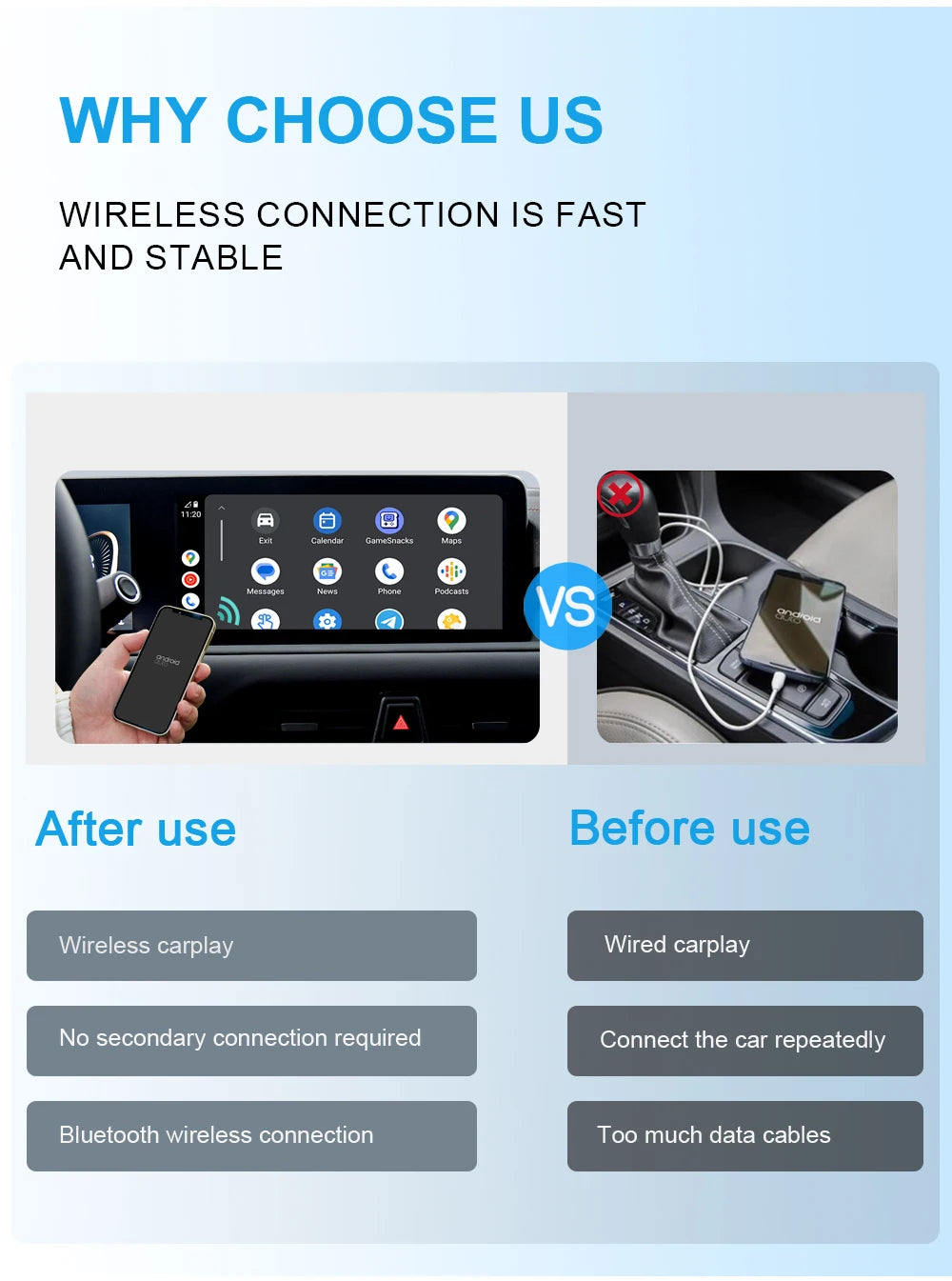 NEW 2in1 Mini  Wireless Carplay Adapter And Android Auto