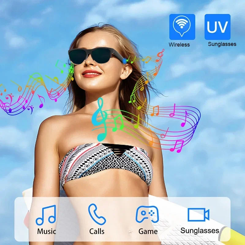 Smart Bluetooth Glasses with Mic & Speakers
