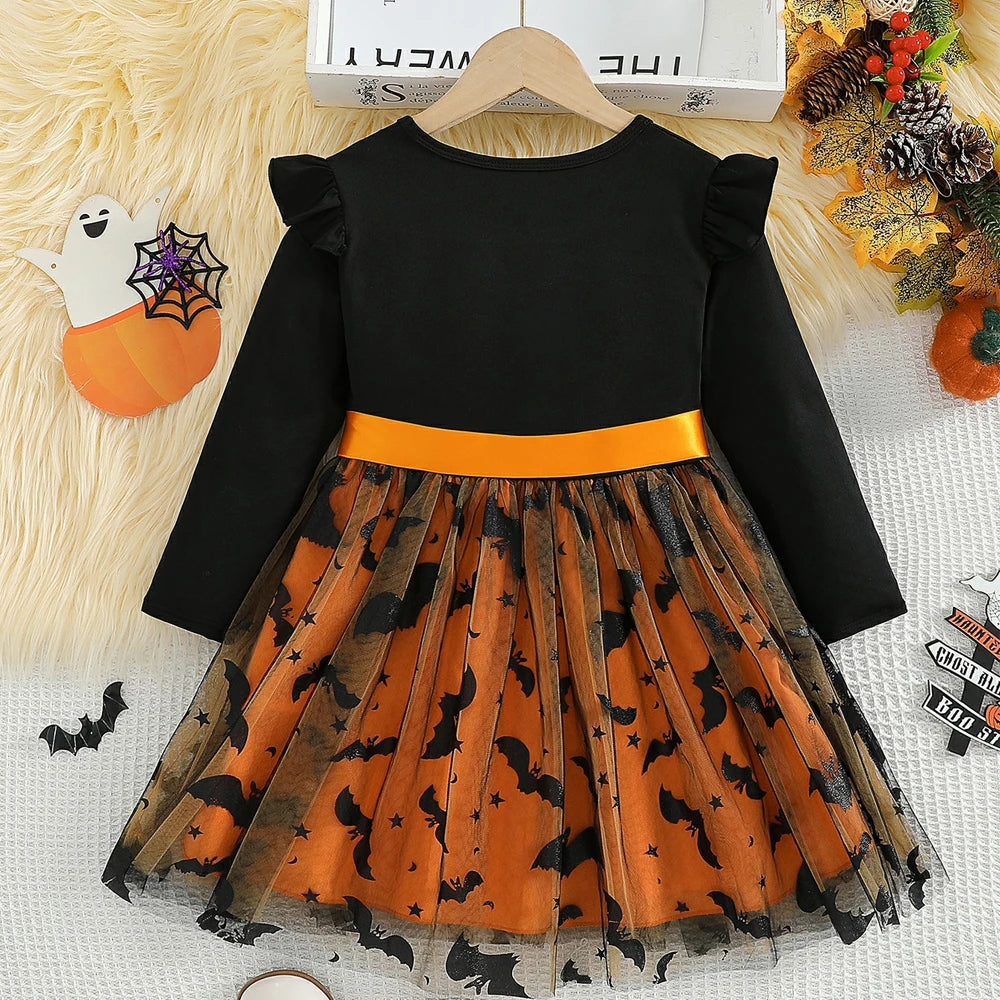 Prowow Kids Purple Halloween Princess Spider Dress