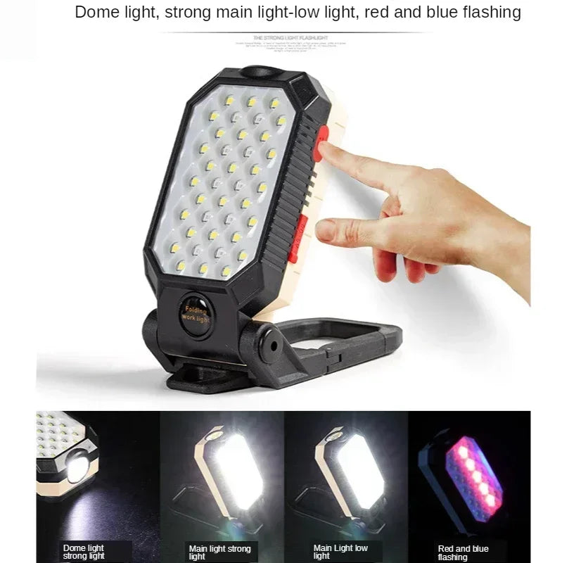 Rechargeable LED Flashlight & Work Light with Power Bank