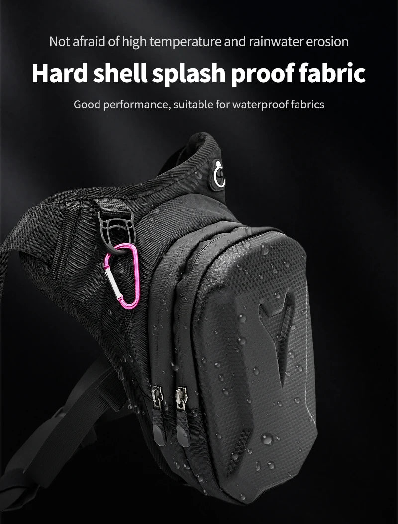 Ride hands-free with this waterproof drop leg bag!