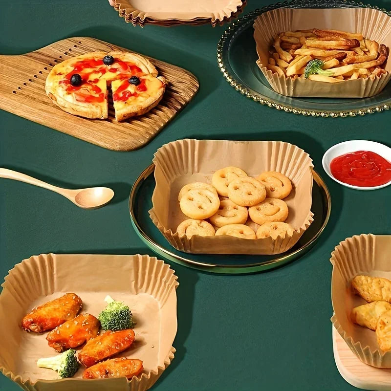 50pcs Non-Stick Air Fryer Paper Liners - Clickilix