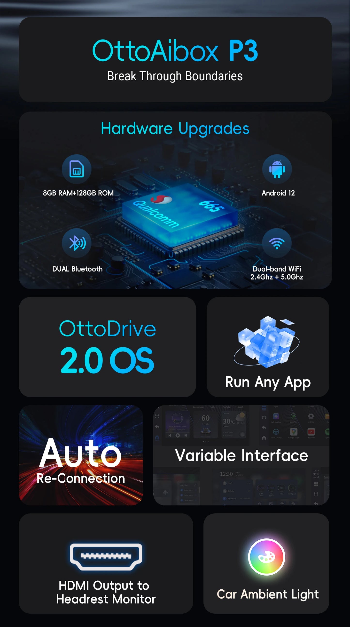 Ottocast P3 AI Box – Upgrade Wired CarPlay to Wireless Smart Hub!