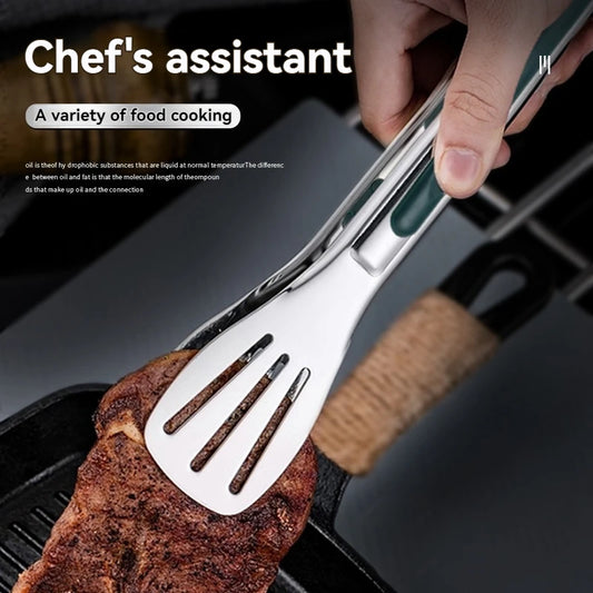 Stainless Steel Non-Slip Food Tongs for Kitchen Use