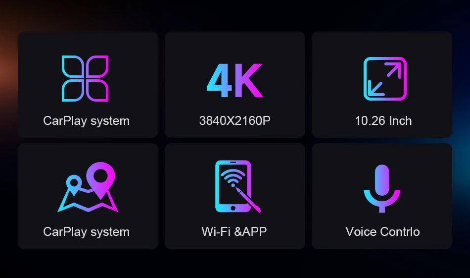 10.26'' 4K Dash Cam with Carplay & Android Auto