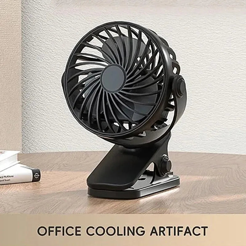 Portable 720° Rotating Clip Fan with Light