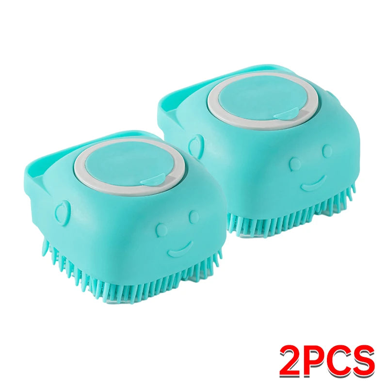 Soft Silicone Pet Bath Brush – Wash & Massage in One!