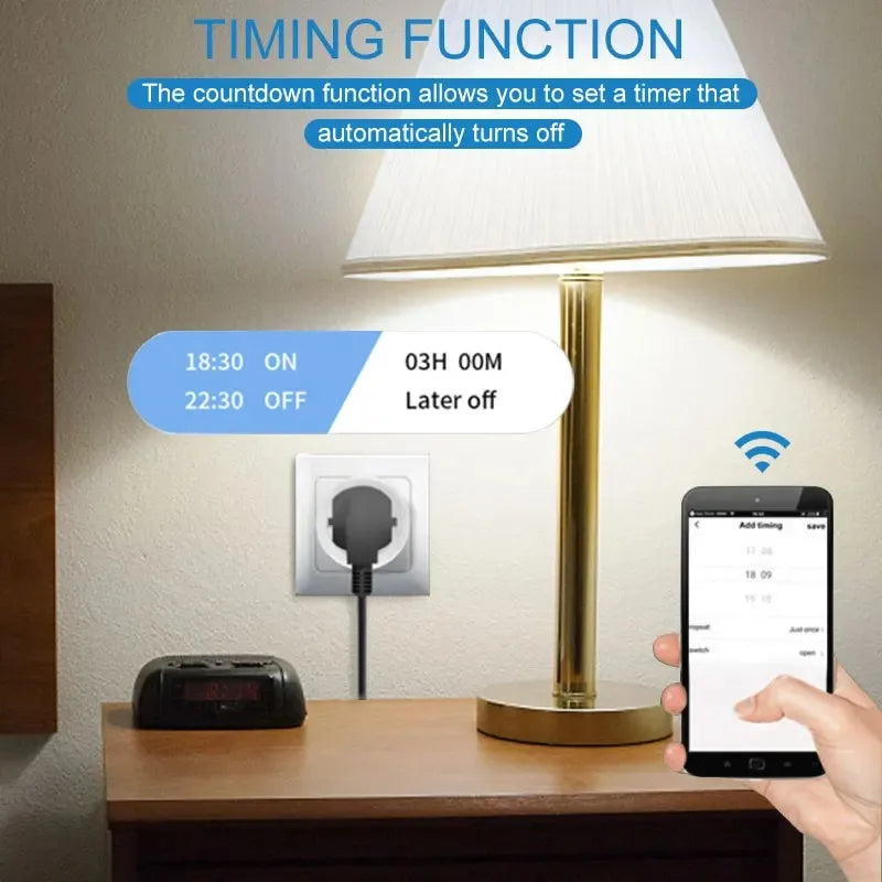 Smart Socket EU16A/20A Wifi Smart Plug With Power Monitoring Smart Life APP