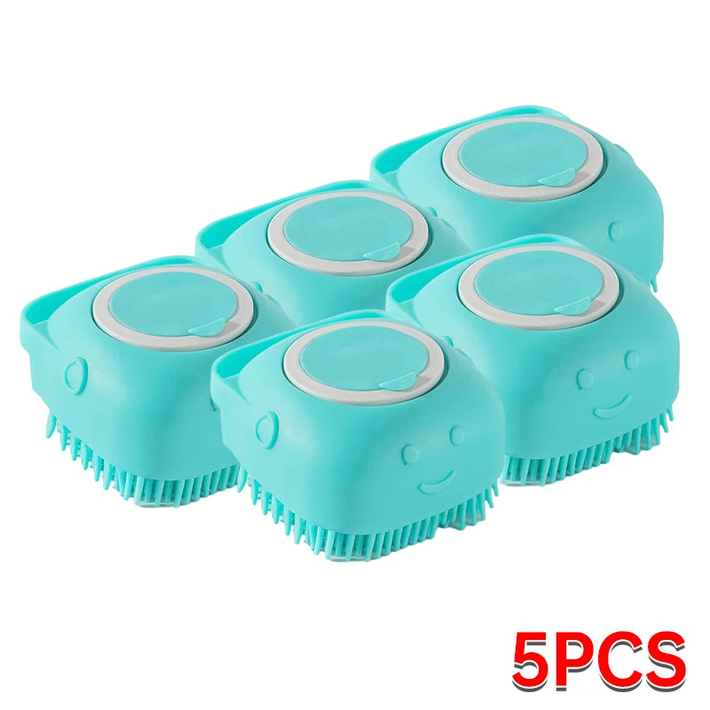 Soft Silicone Pet Bath Brush – Wash & Massage in One!