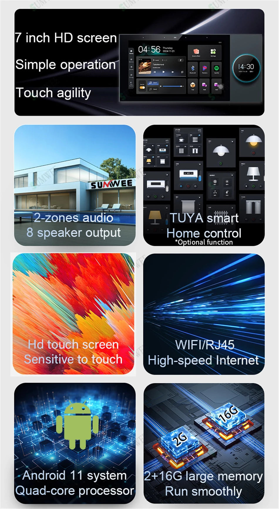 Smart In-Wall WiFi Audio System with Zigbee Hub