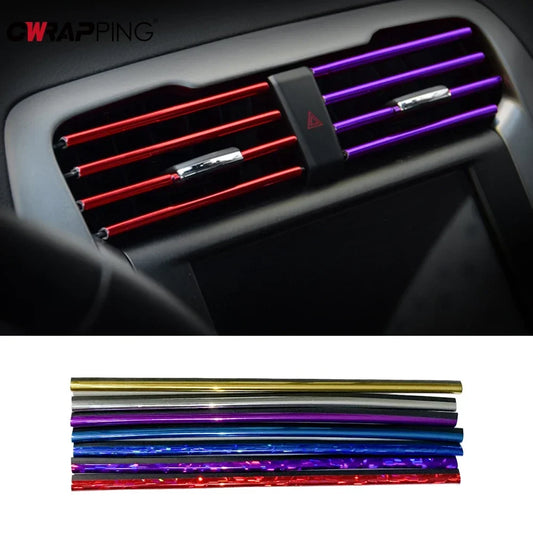 10pcs Car AC Vent Chrome Trim Strips
