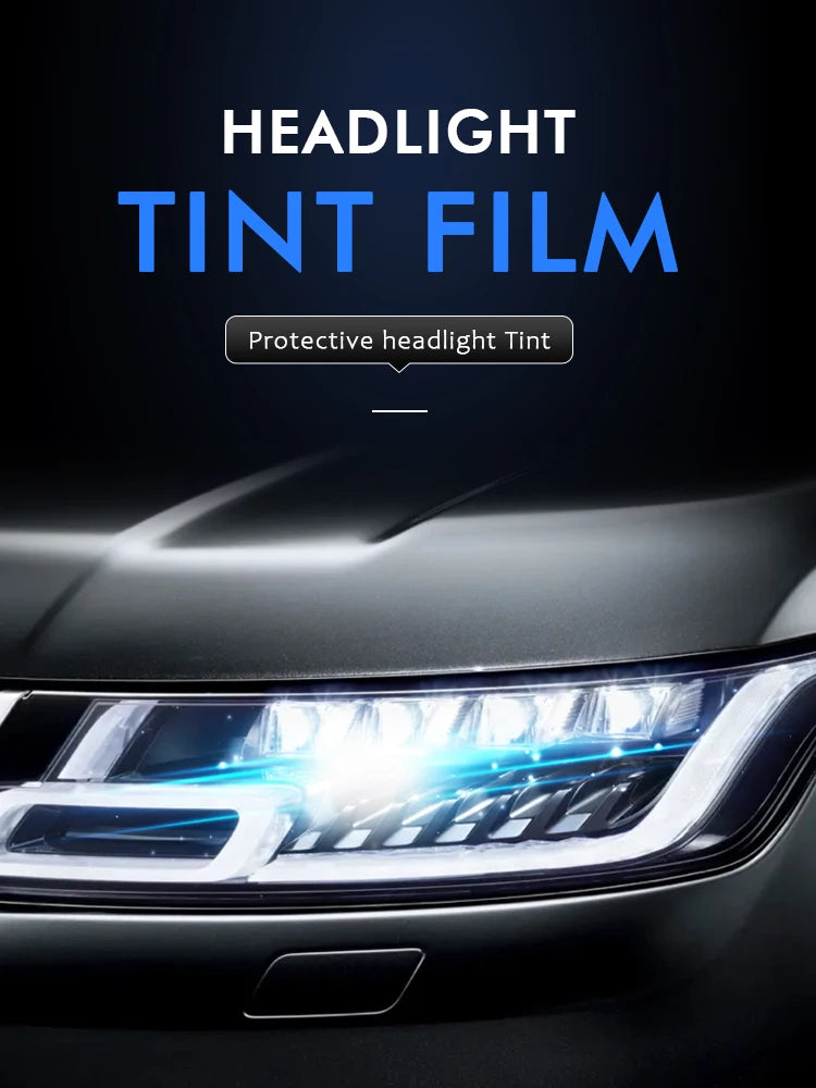 Smoke Black Car Light Tint Film – 30×50cm Vinyl Wrap