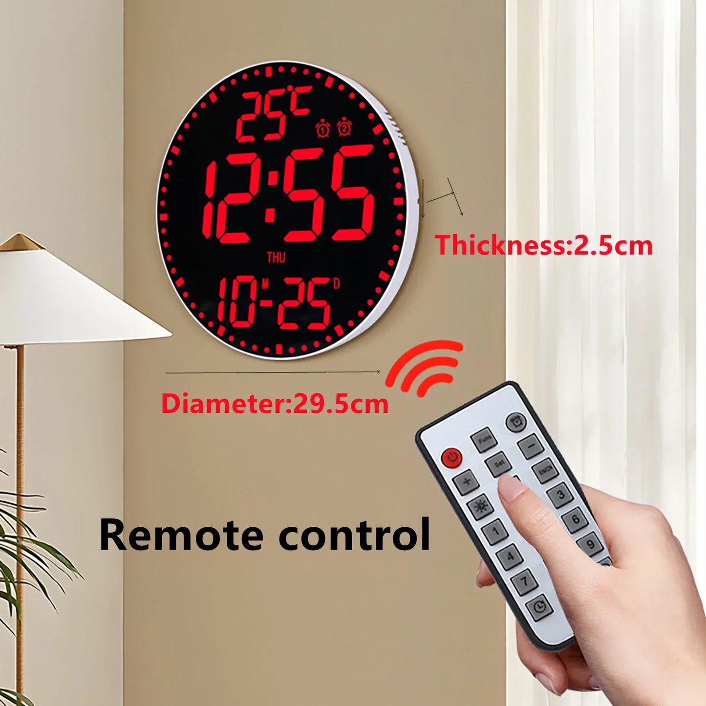 Smart WiFi LED Wall Clock with Alarms