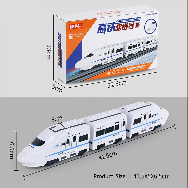 DIY High-Speed Railway Train Toy – Electric Sound & Light