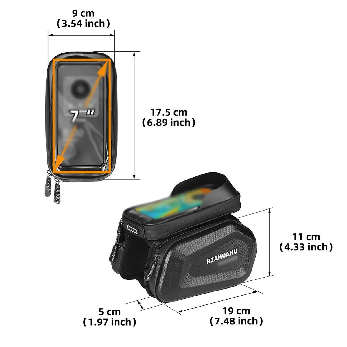 Waterproof Front Beam Bike Bag – Multi-Use Saddle & Phone Bag