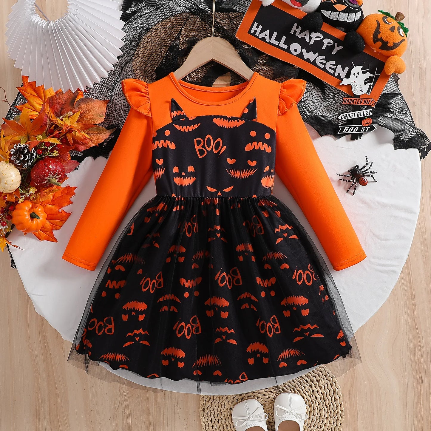 Prowow Kids Purple Halloween Princess Spider Dress