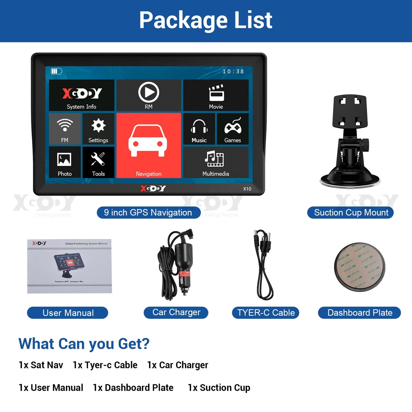 Navigate with precision using the XGODY X10 9" GPS!