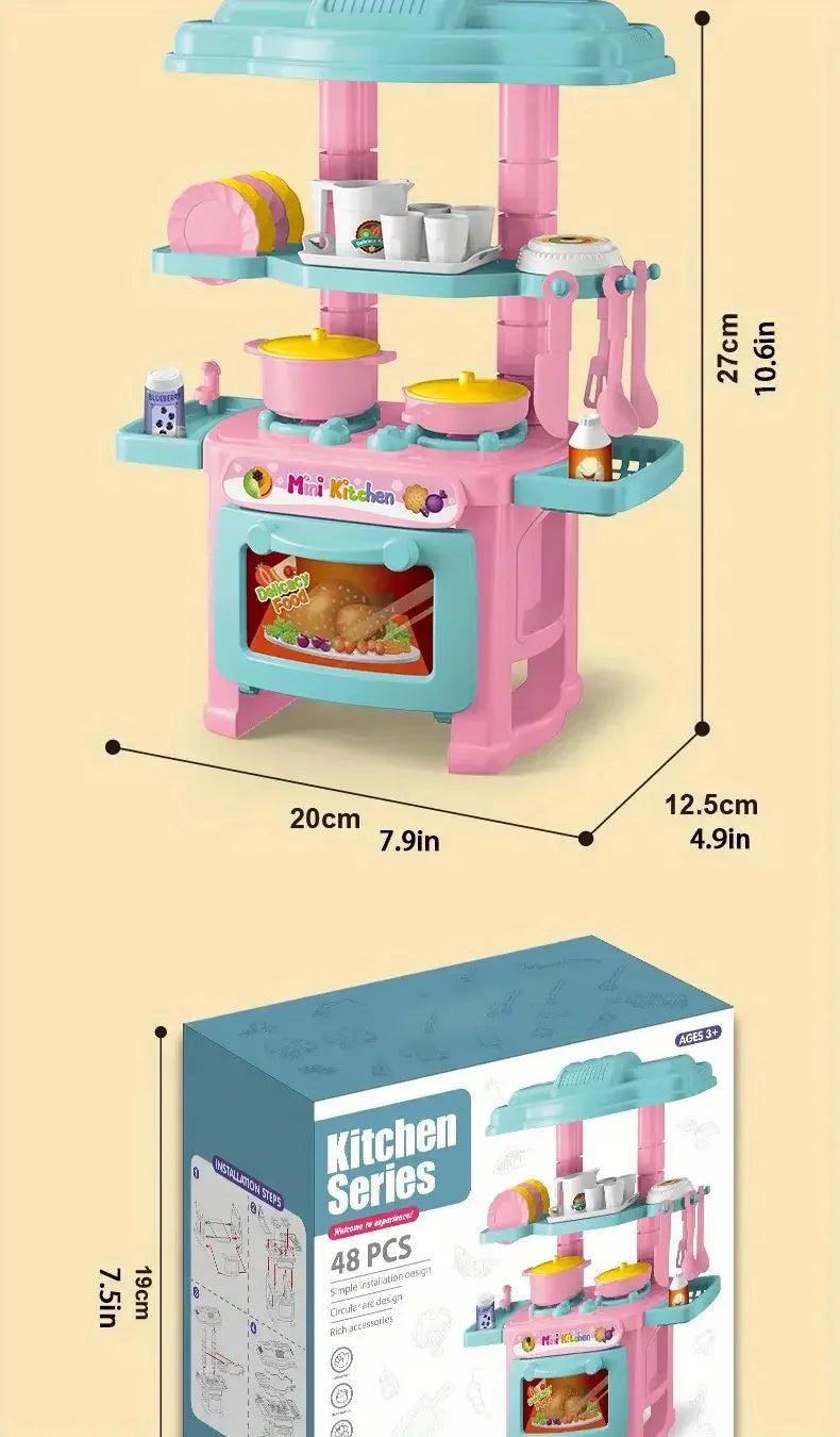 Mini Kitchen Playset for Kids Cooking Fun