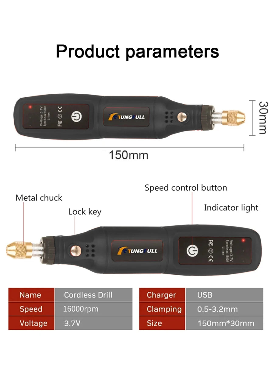 Wireless Mini Electric Drill for Precision Work