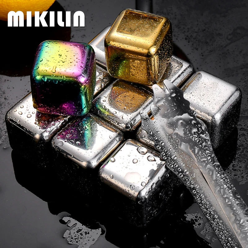 Reusable Stainless Steel Whiskey Ice Cubes Set